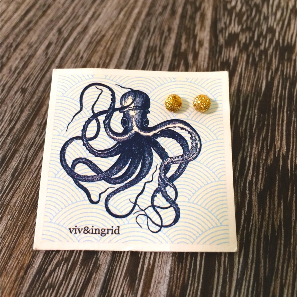 14k Gold Plated Ball Stud Earrings